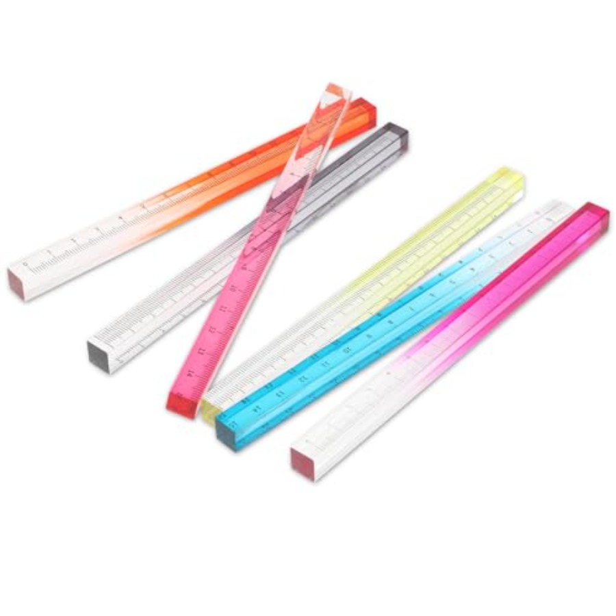 Ruler Set Transparent - 6pcs Colorful Clear Straight Ruler, 6