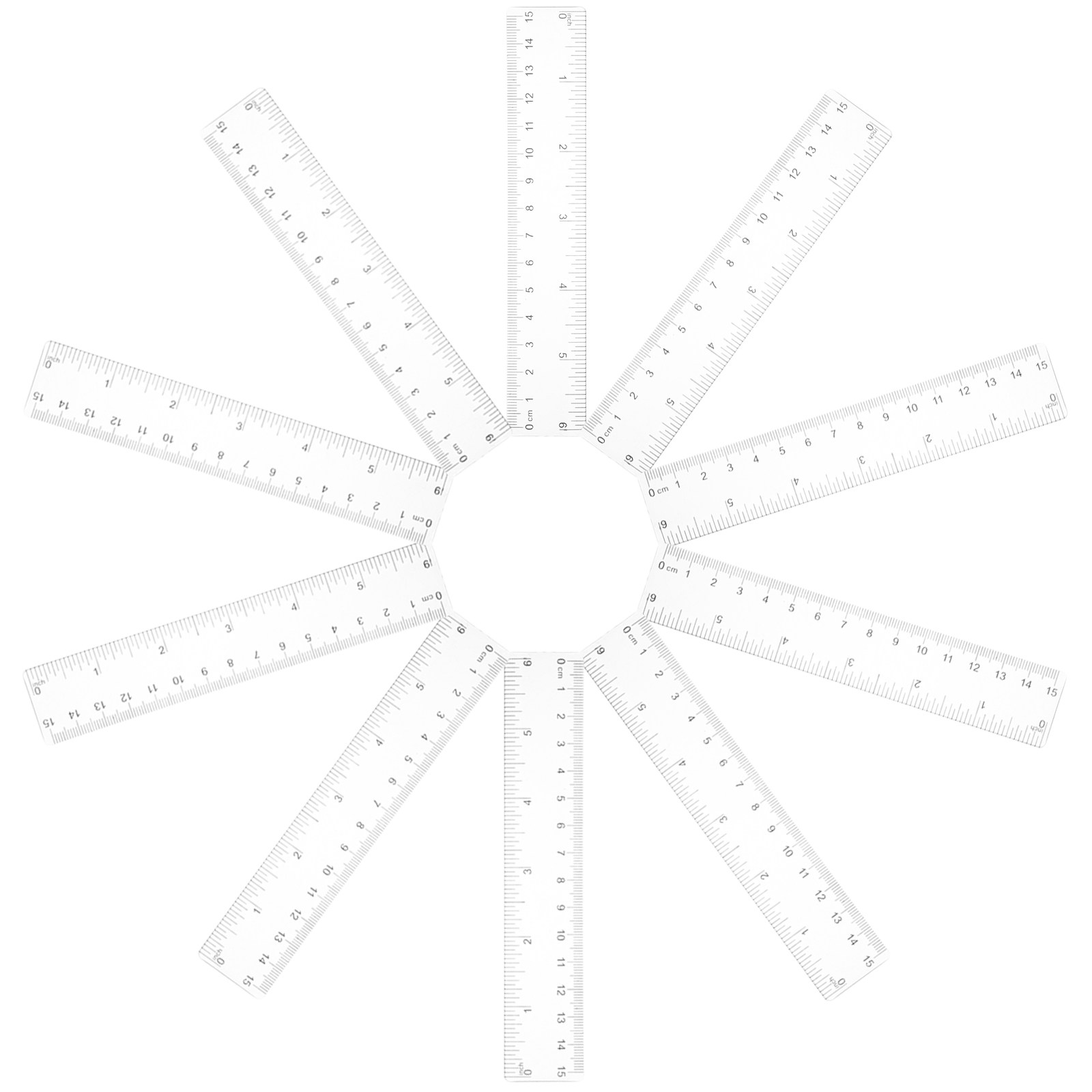 Ruler Set Transparent - 10Pcs Clear Plastic Ruler Set Transparent