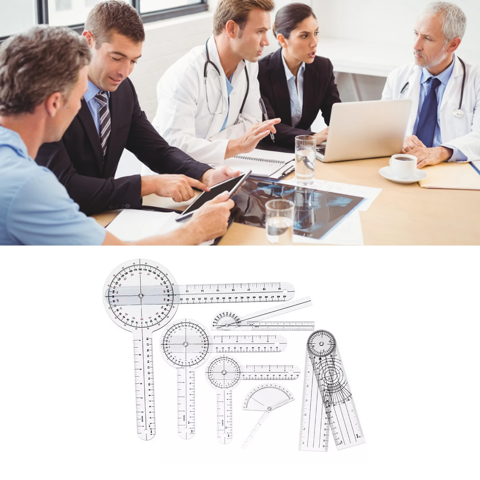 6PCS Medical Goniometer Set PV - Ruler Set Transparent のレビューと価格