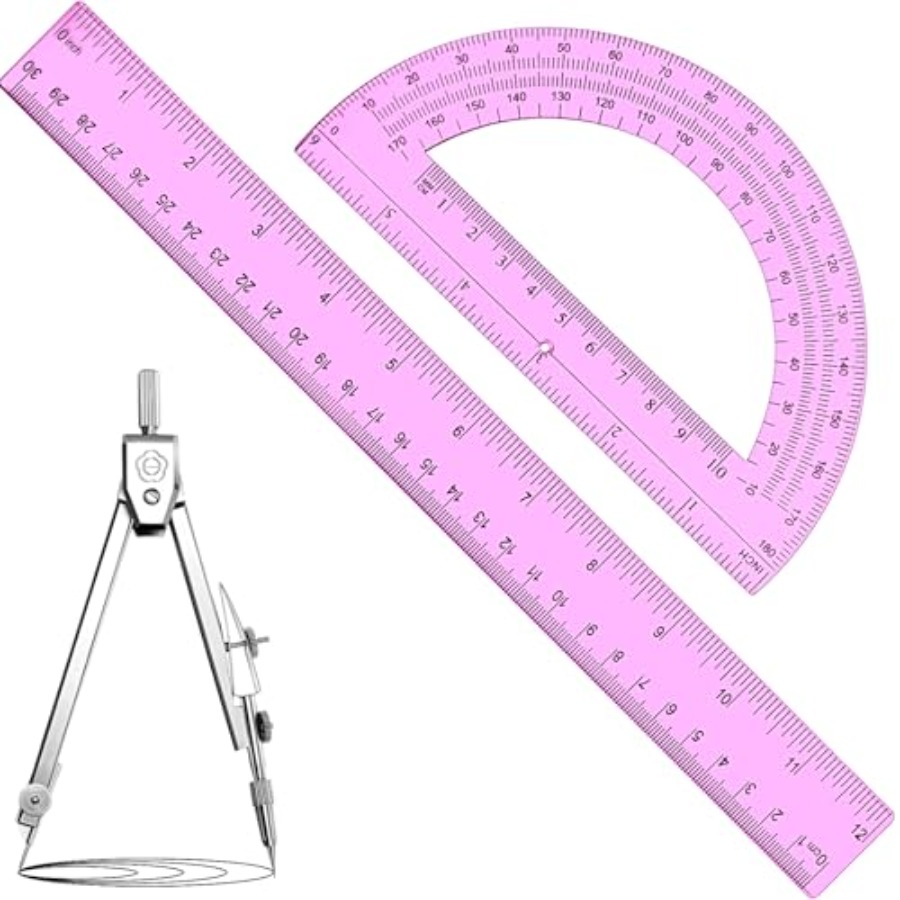 3 Pcs Plastic Ruler 6 Inch Pro - Ruler Set Transparent のレビューと価格