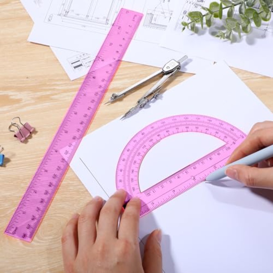 3 Pcs Plastic Ruler 6 Inch Pro - Ruler Set Transparent のレビューと価格
