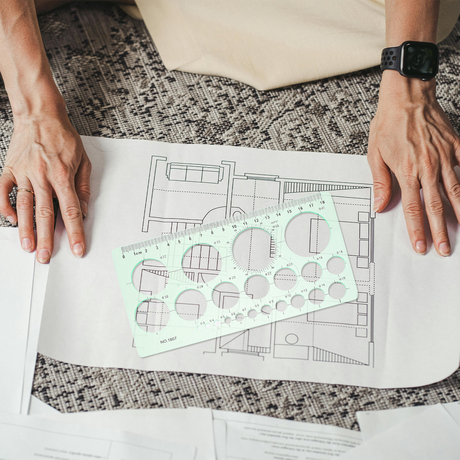2Pcs Transparent Drawing Templ - Ruler Set Transparent のレビューと価格