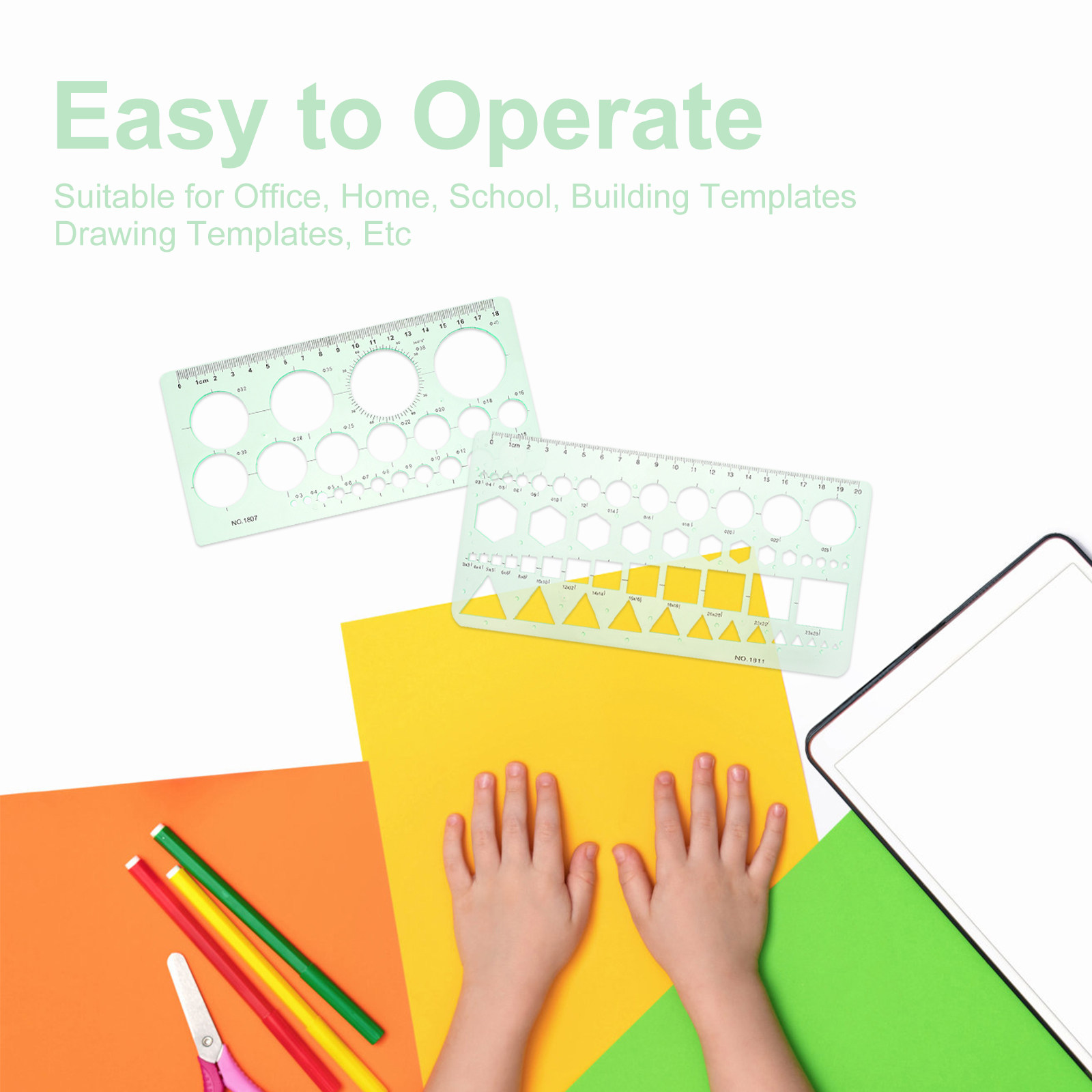 2Pcs Transparent Drawing Templ - Ruler Set Transparent のレビューと価格