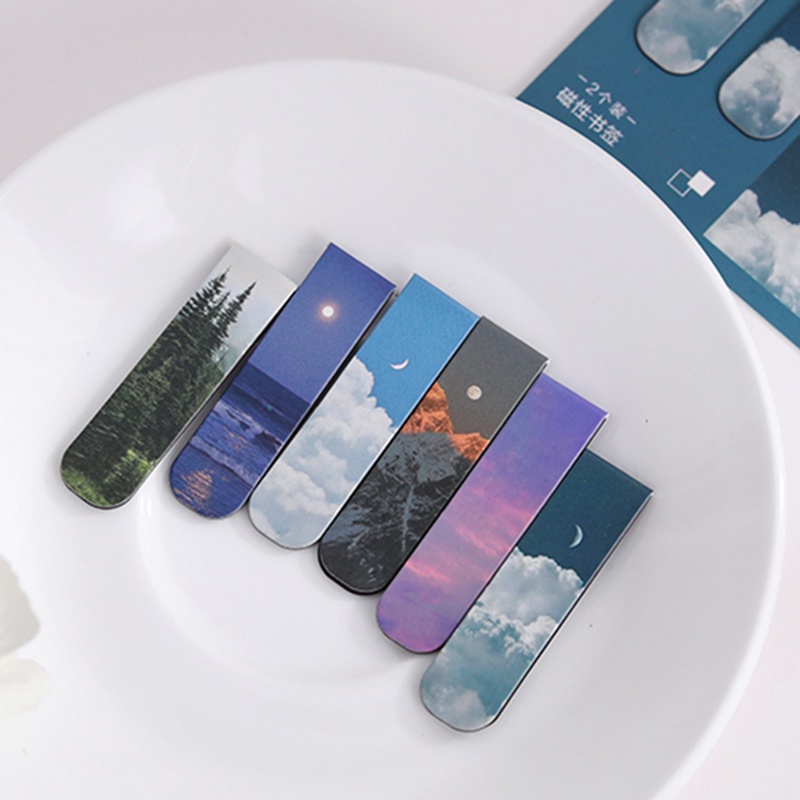 2pcs Fantasy Landscape Themed  - Bookmark Magnetic Clip のレビューと価格