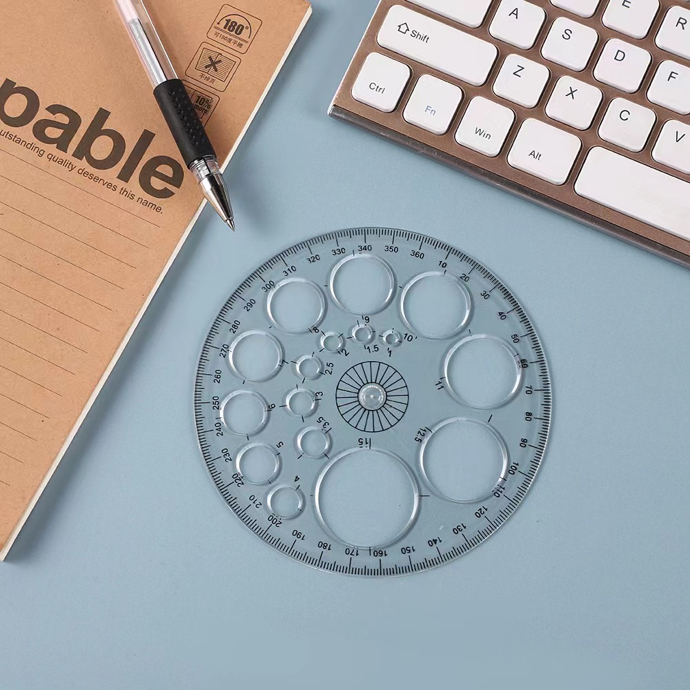 1pc Full Circle Protractor Col - Ruler Set Transparent のレビューと価格