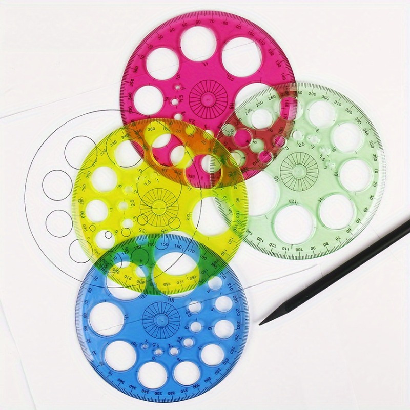 1pc Full Circle Protractor Col - Ruler Set Transparent のレビューと価格
