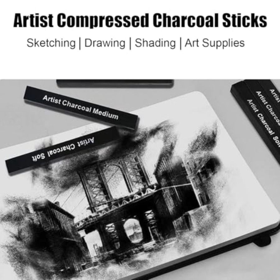 Compressed Charcoal Sticks 6 P - Rubber Eraser Kneaded のレビューと価格