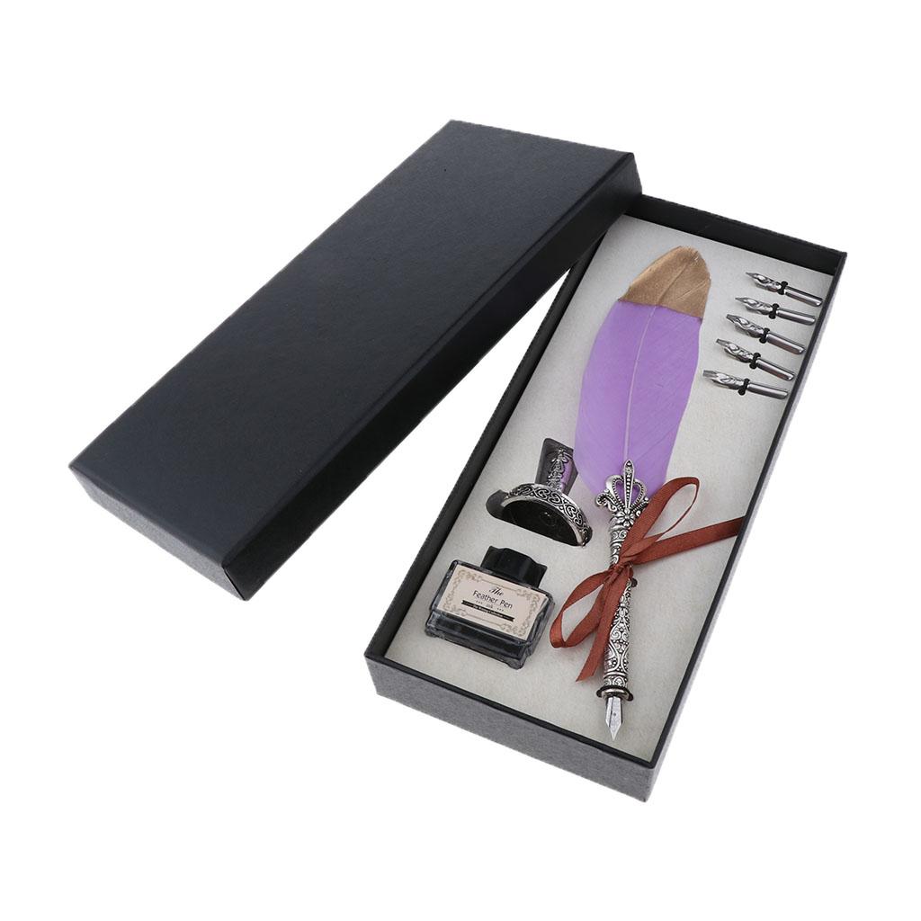 Antique Fountain Pen Feather Q - Calligraphy Ink Bottle のレビューと価格