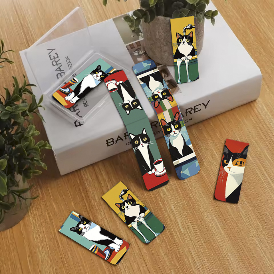 5Pcs/Set Cute Cat Magnetic Boo - Bookmark Magnetic Clip のレビューと価格
