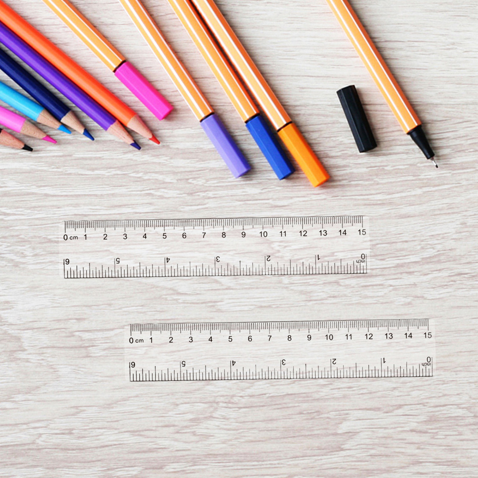 10Pcs Clear Plastic Ruler Set  - Ruler Set Transparent のレビューと価格