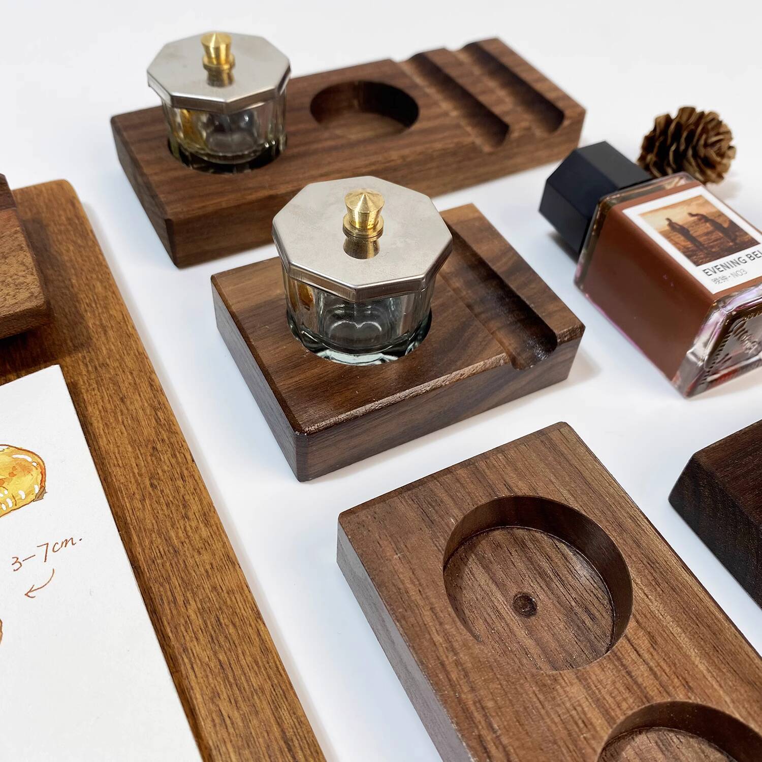 Ink Base Pen Rest Wooden Stand - Calligraphy Ink Bottle のレビューと価格
