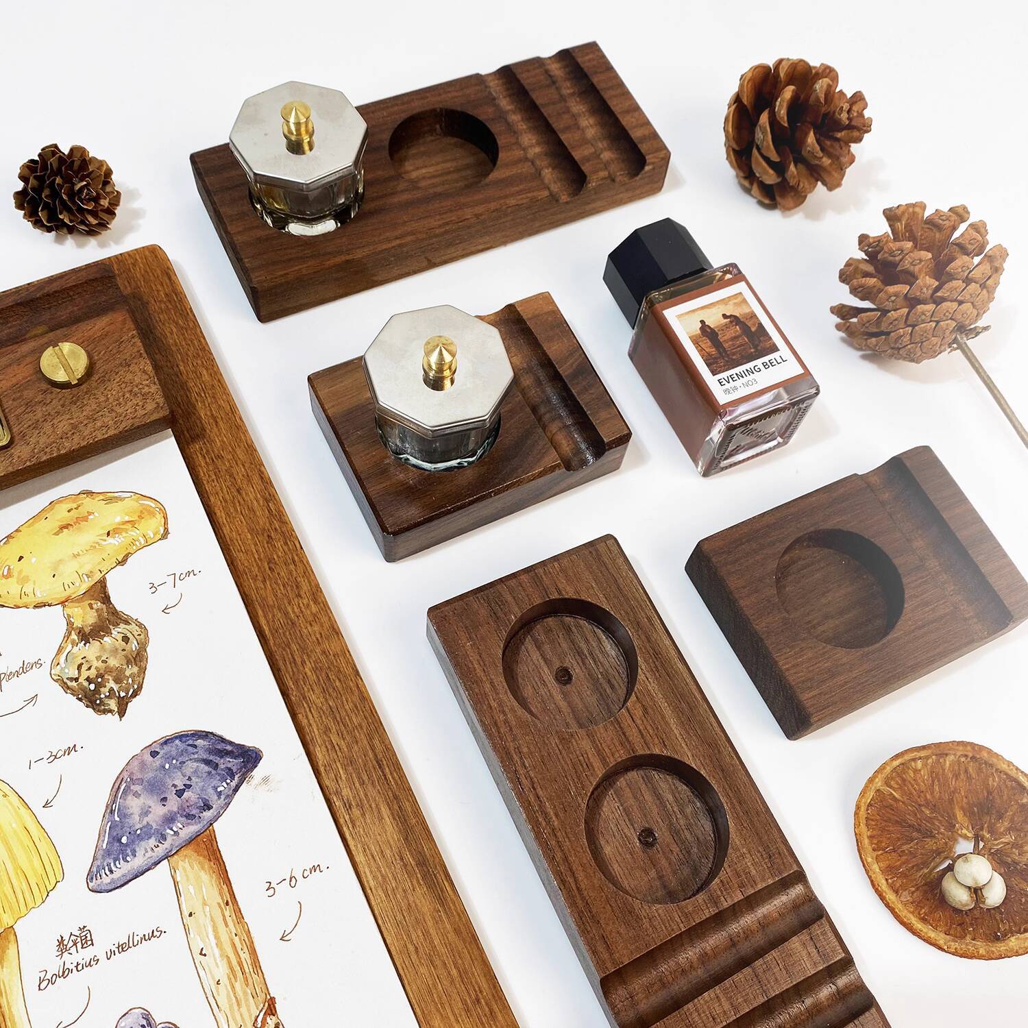 Ink Base Pen Rest Wooden Stand - Calligraphy Ink Bottle のレビューと価格