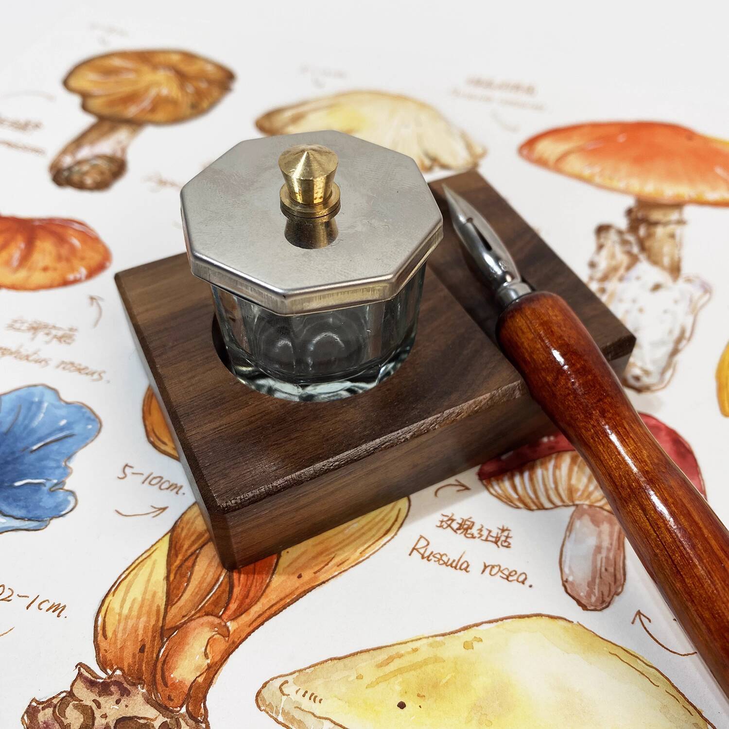 Ink Base Pen Rest Wooden Stand - Calligraphy Ink Bottle のレビューと価格