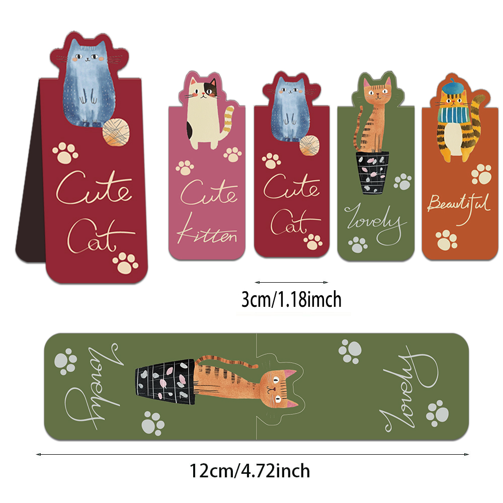 4PCS Creative Cartoon Cute Cat - Bookmark Magnetic Clip のレビューと価格