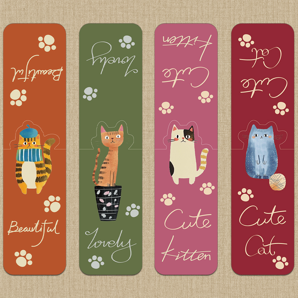 4PCS Creative Cartoon Cute Cat - Bookmark Magnetic Clip のレビューと価格